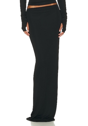 Helsa Matte Jersey Slim Skirt in Black - Black. Size XS (also in ).