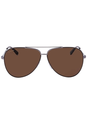 Salvatore Ferragamo Dark Brown Pilot Unisex Sunglasses SF131S 067 60
