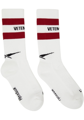 VETEMENTS White Reebok Edition Logo Socks