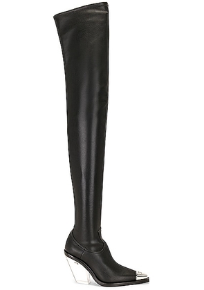 David Koma Metal Nose & Transparent Heel High Boot in Black - Black. Size 36.5 (also in ).