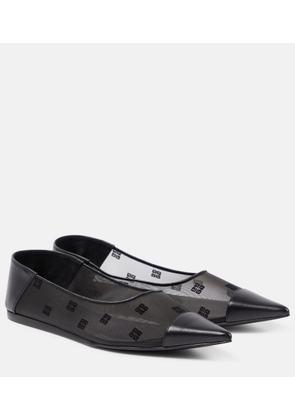 Givenchy 4G leather-trimmed mesh ballet flats