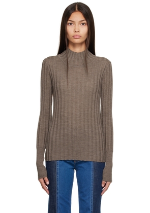 See by Chloé Beige Ribbed Turtleneck