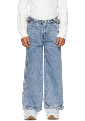 Longlivethequeen Kids Blue Wide-Leg Jeans