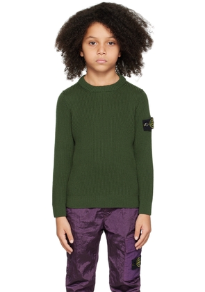 Stone Island Junior Kids Green Crewneck Sweater
