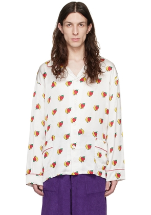 Sky High Farm Workwear White Strawberry & Moon Pyjama Shirt