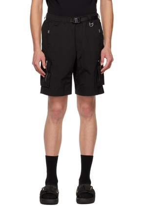 C2H4 Black Side Pockets Shorts