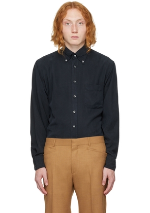 TOM FORD Navy Garment-Dyed Leisure Shirt