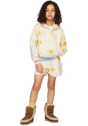 Luckytry Kids Off-White Smile Hoodie & Shorts Set