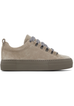 Brunello Cucinelli Taupe Suede Low-Top Sneakers