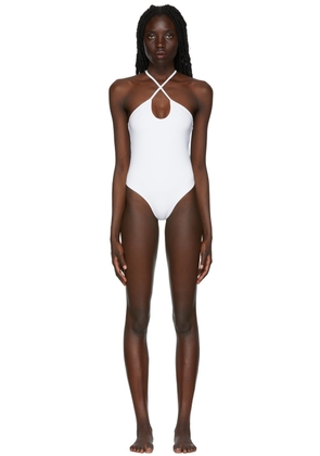 AMI Paris White Ami De Coeur One-Piece Swimsuit