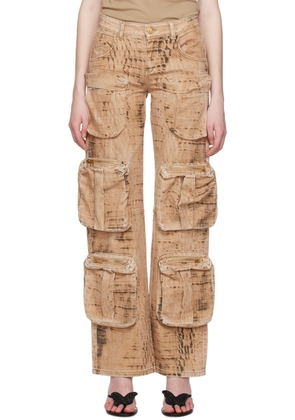 Blumarine Tan Camouflage Trousers