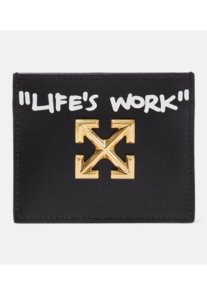 Off-White Jitney printed leather card holder
