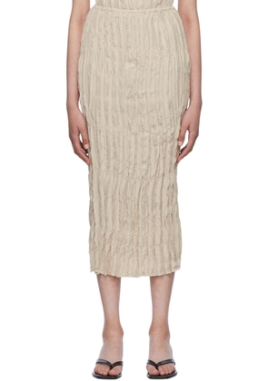 TOTEME Beige Crinkled Midi Skirt