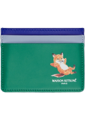 Maison Kitsuné Green & Blue Chillax Card Holder