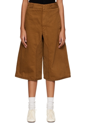 LEMAIRE Brown Patch Denim Shorts