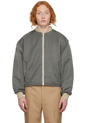 Second/Layer Gray Reversible Bomber Jacket