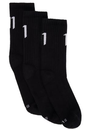 11 by Boris Bidjan Saberi Three-Pack Black Socks