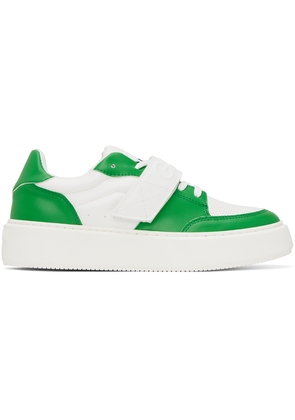 GANNI Green & White Sporty Sneakers