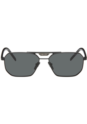Prada Eyewear Black Logo Bridge Sunglasses
