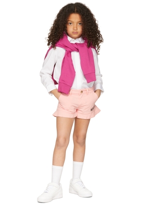 Moschino Kids Pink Logo Shorts