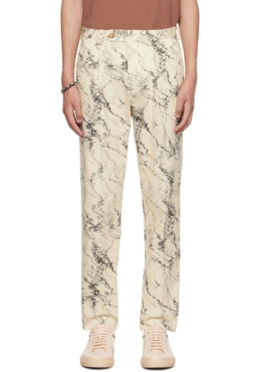 Paul Smith White Printed Trousers