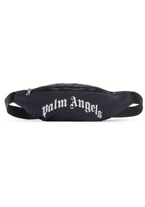 Palm Angels Kids Navy Curved Logo Fanny Pack