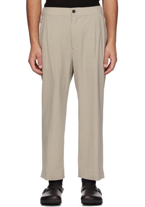 Solid Homme Beige Cropped Tapered Trousers
