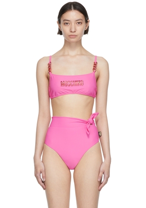 Moschino Pink Nylon Bikini Top