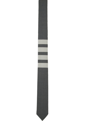 Thom Browne Grey Plain Weave Engineered 4-Bar Tie