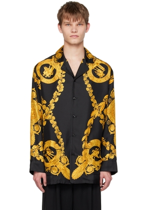 Versace Underwear Black Maschera Baroque Pyjama Shirt