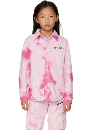 Off-White Kids Pink Tie-Dye Shirt