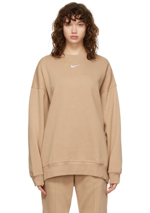 Nike Beige Fleece Oversized Sweatshirt