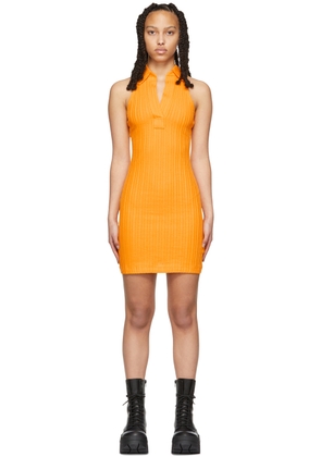 Helmut Lang Orange Mini Polo Dress