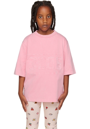 GCDS Kids Kids Pink Distressed T-Shirt