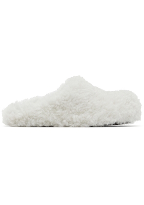 Marni White Shearling Fussbett Sabot Slippers