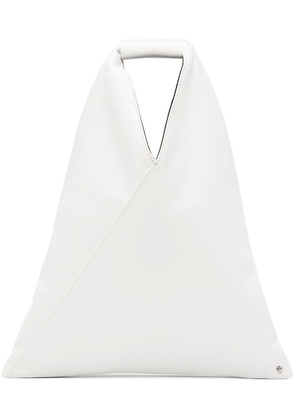 MM6 Maison Margiela White Faux-Leather Small Triangle Tote