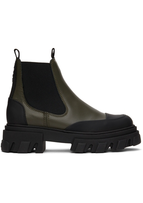 GANNI Green Low Chelsea Boots