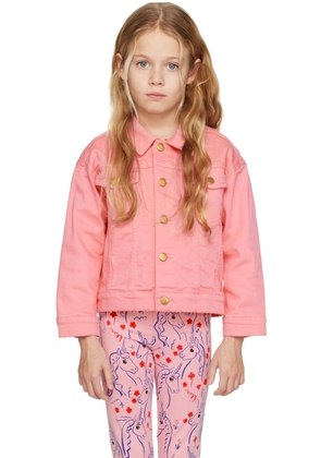 Mini Rodini Kids Pink Nessie Denim Jacket