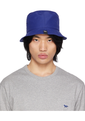 Maison Kitsuné Blue Embroidered Bucket Hat