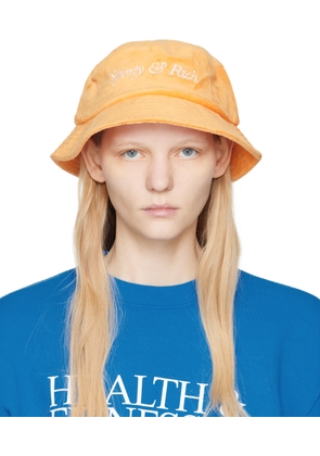 Sporty & Rich Orange Embroidered Bucket Hat