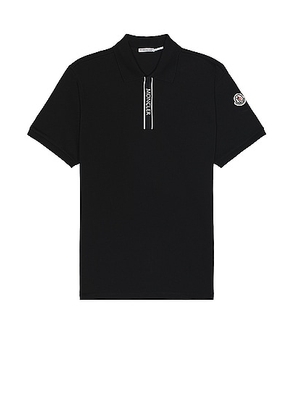 Moncler Short Sleeve Polo in Black - Black. Size M (also in S, XL/1X).