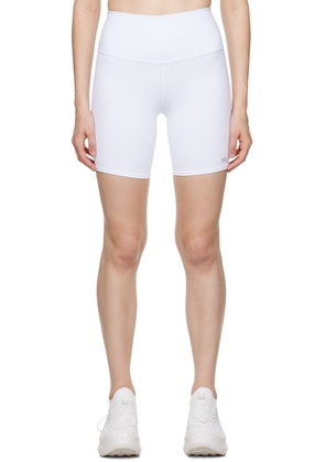Alo White High-Waist Biker Shorts