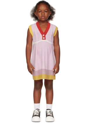 Ligne Noire Kids Pink & Orange Striped Dress