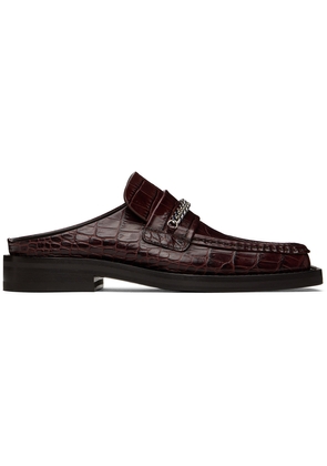 Martine Rose Burgundy Square Toe Loafers
