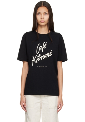 Maison Kitsuné Black 'Cafe Kitsune' T-Shirt