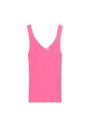 Rib-Knit Tank Top - Pink