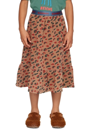 Bonmot Organic Kids Brown Leopard Frill Skirt