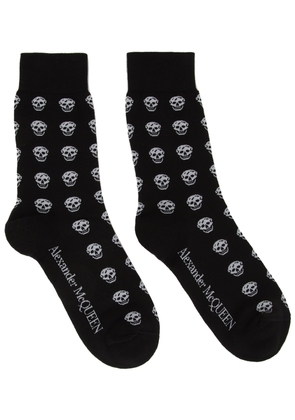 Alexander McQueen Black & White Skull Sport Short Socks