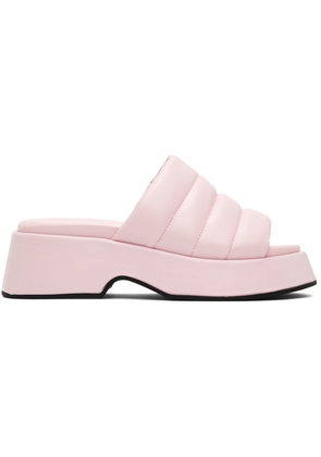GANNI Pink Padded Retro Pool Platform Sandals
