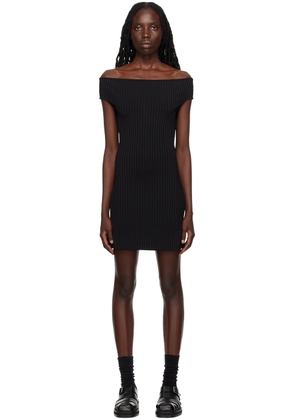 AMI Paris Black Off-The-Shoulder Minidress